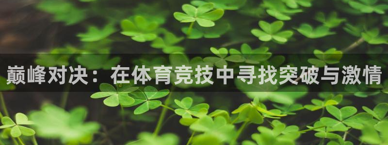 尊龙官网下载注册：巅峰对决：在体育竞技中寻找突破与激